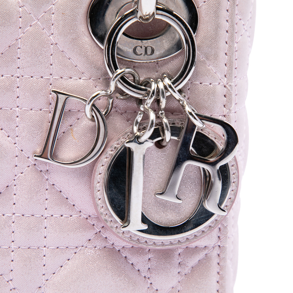 Pre-Loved Dior Mini Iridescent Lambskin Cannage Lady Dior - Picture 5 of 7